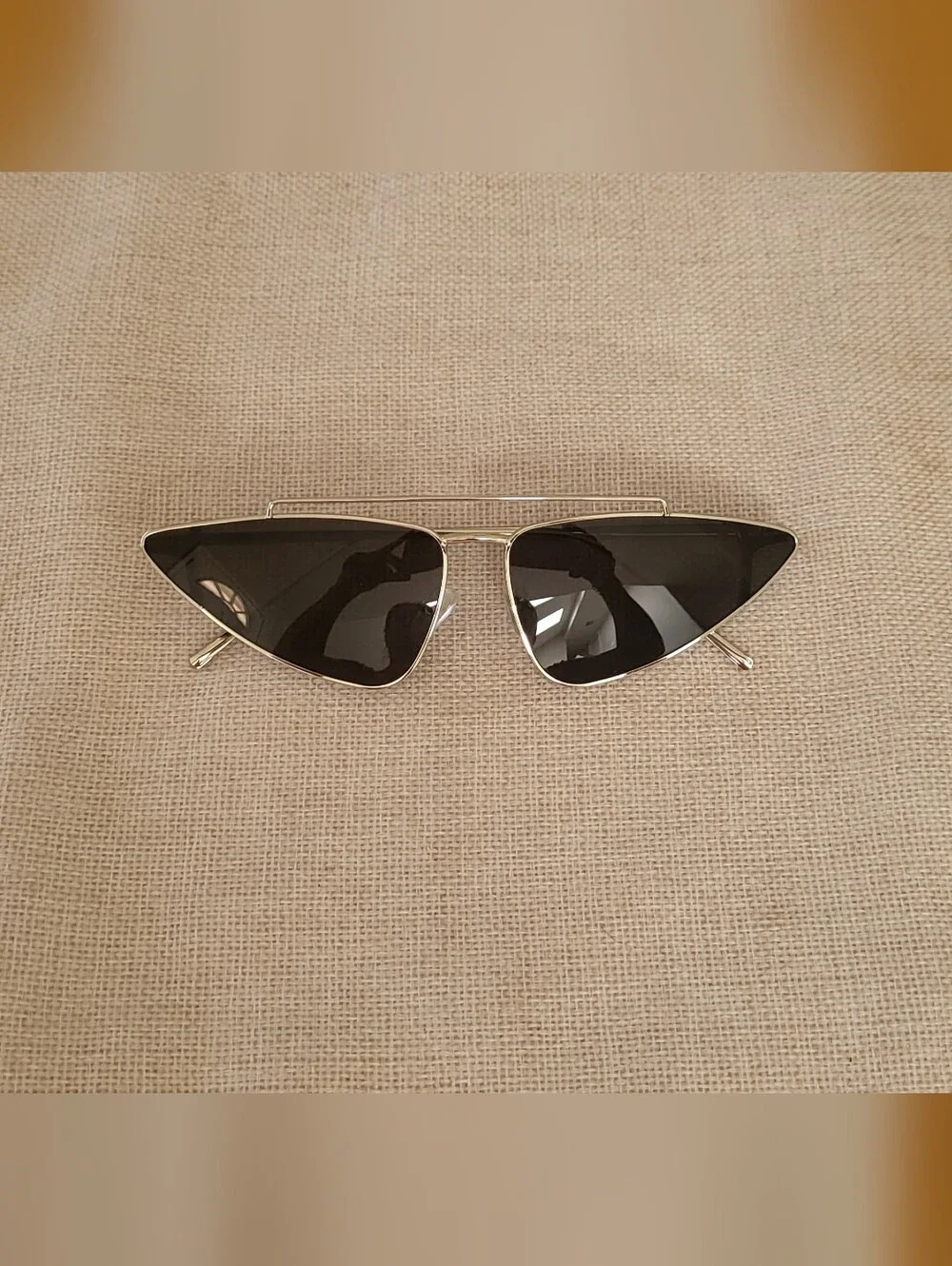 Women's Silver Frame Black Lens Cat-Eye Sunglasses